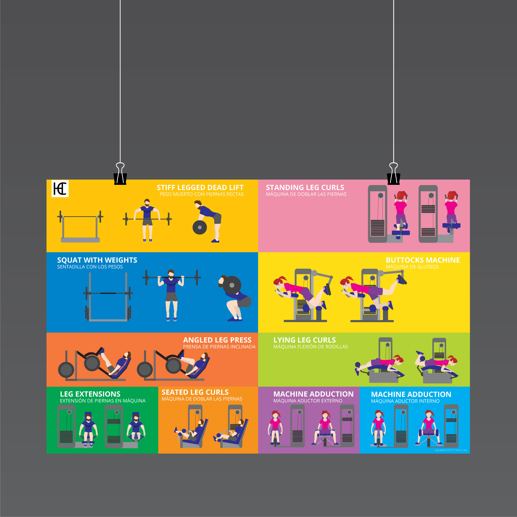 Hector Cruet Lower Body Exercises Guide Poster Mounted
